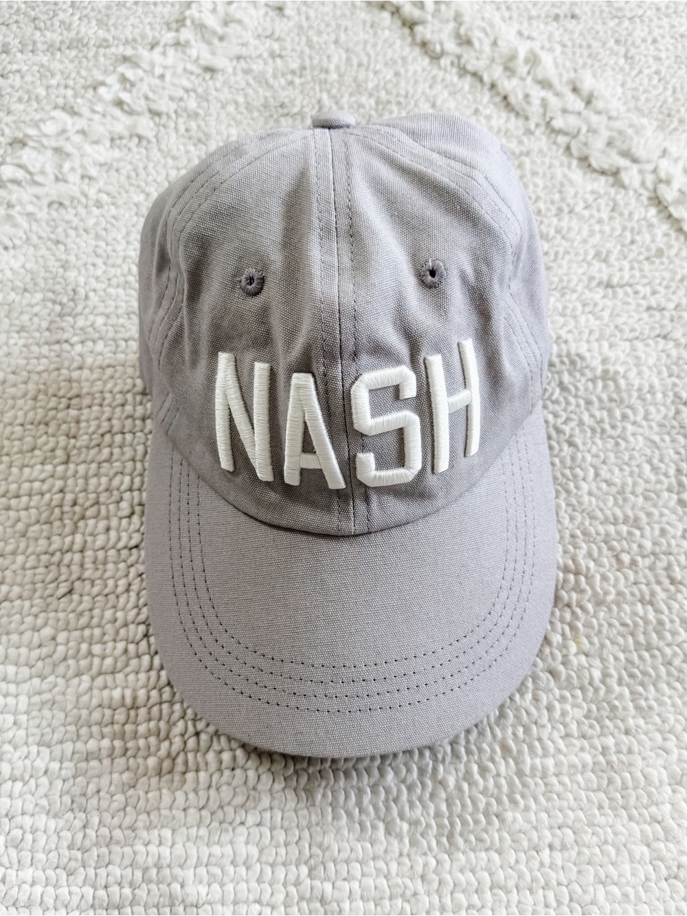 Ash Grey 'NASH' Embroidered Baseball Cap